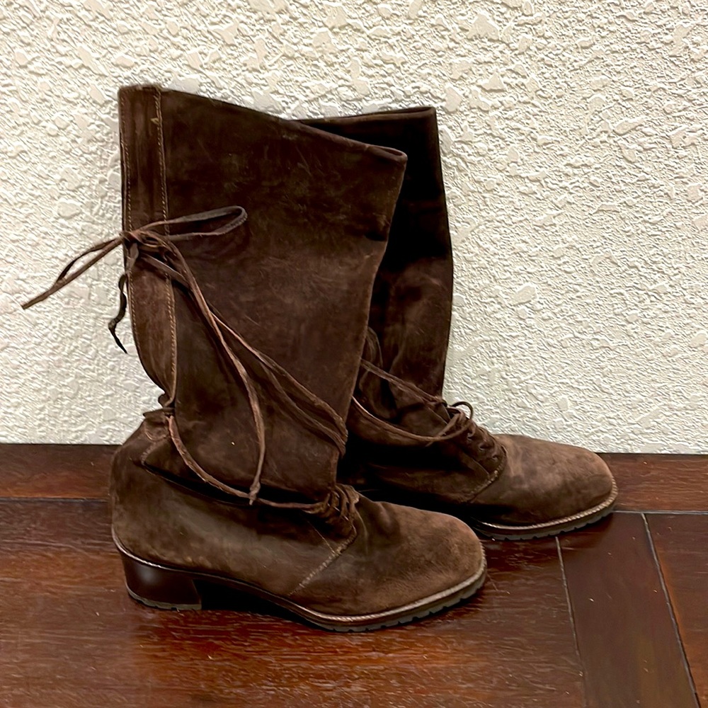 Joan & David chocolate brown suede boots